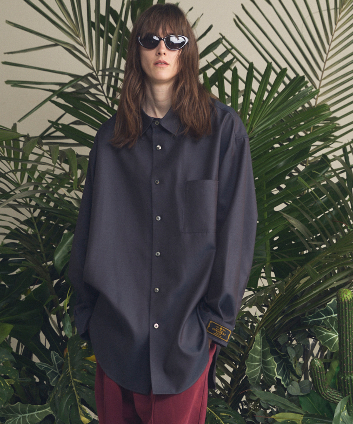 4 Colors Chambray Washable Wool Prime-Over Regular Collar Shirt Coat