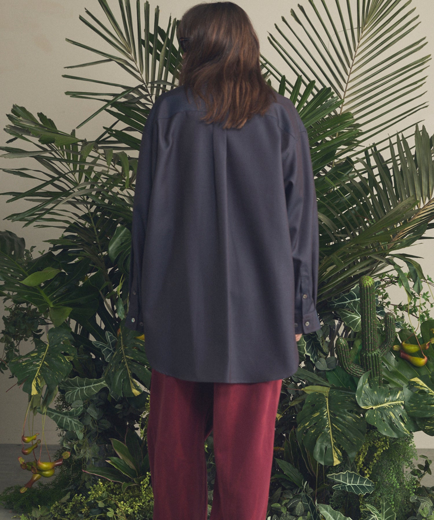 4 가지 색상 샹 브레이 세탁 가능한 양모 프라임-오버 일반 칼라 셔츠 코트