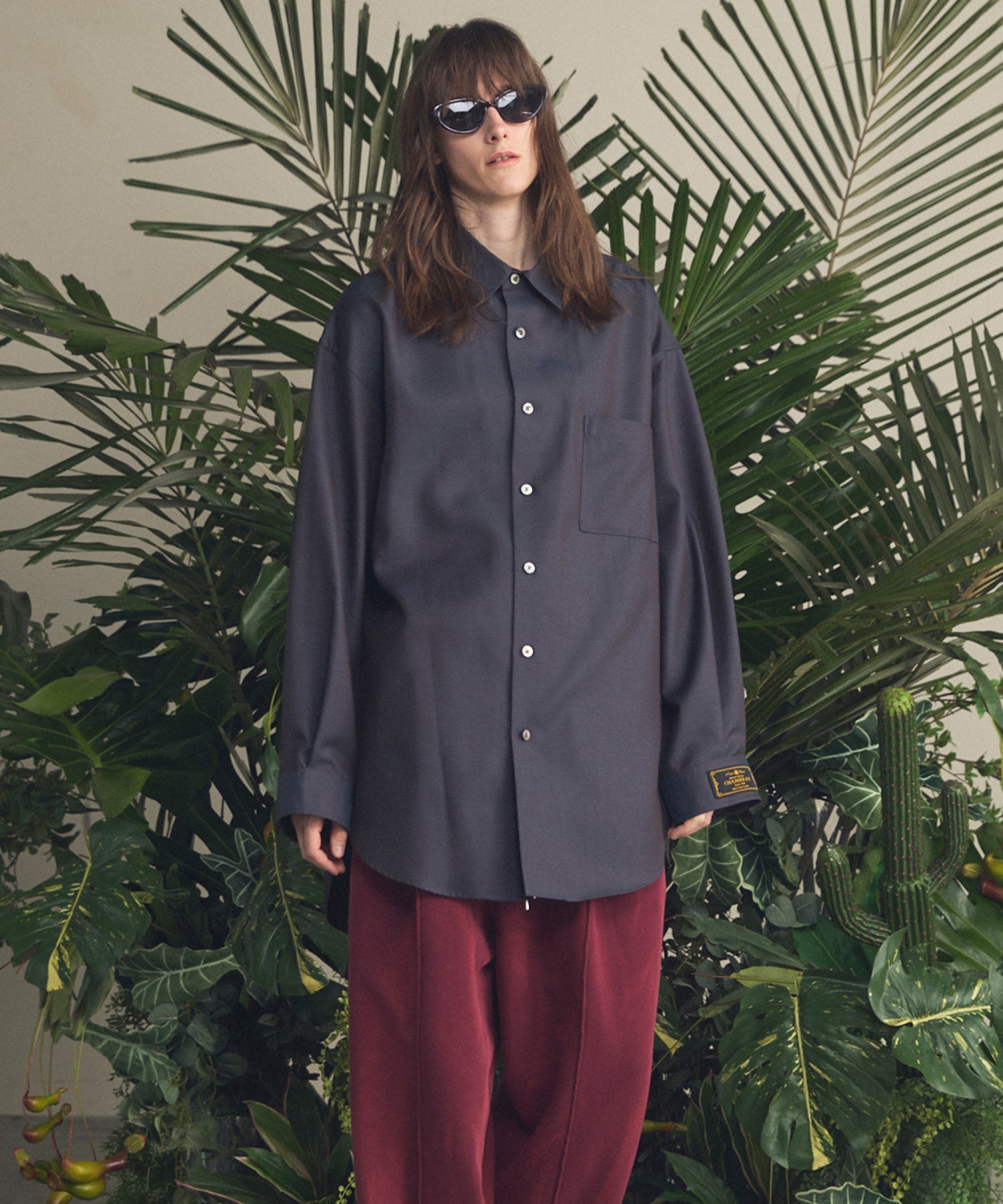 4 가지 색상 샹 브레이 세탁 가능한 양모 프라임-오버 일반 칼라 셔츠 코트