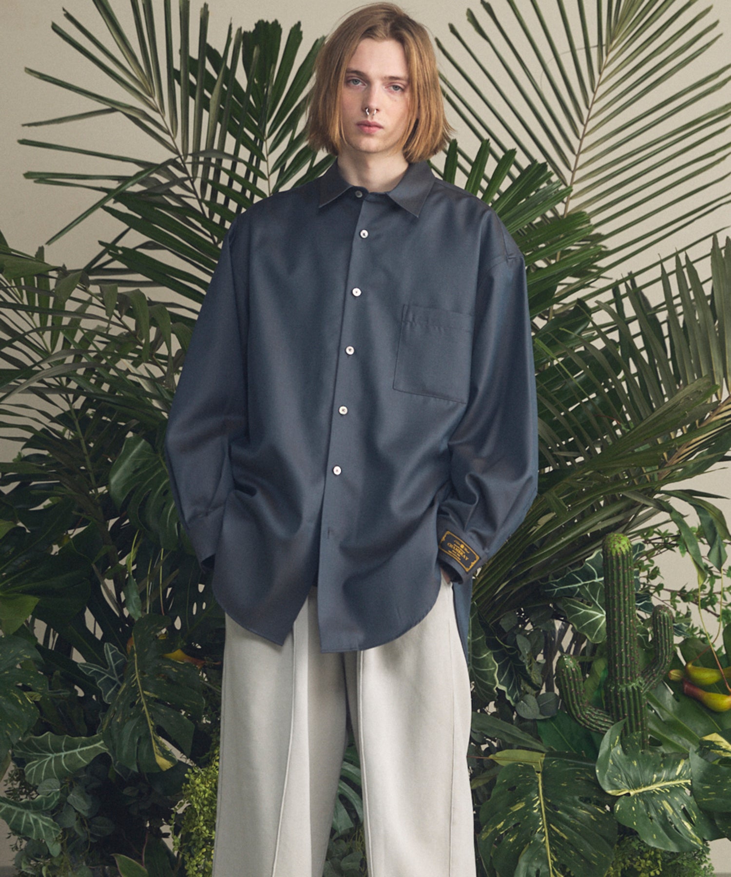 4 가지 색상 샹 브레이 세탁 가능한 양모 프라임-오버 일반 칼라 셔츠 코트