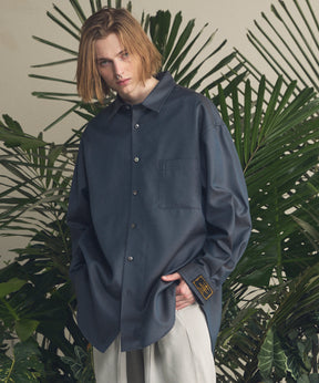 4 가지 색상 샹 브레이 세탁 가능한 양모 프라임-오버 일반 칼라 셔츠 코트