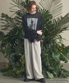 【MOVIE SERIES】「SESAME STREET」- Heart Elmo - Prime-Over Crew Neck Long Sleeve T-Shirt