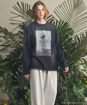 【MOVIE SERIES】「SESAME STREET」- Heart Elmo - Prime-Over Crew Neck Long Sleeve T-Shirt