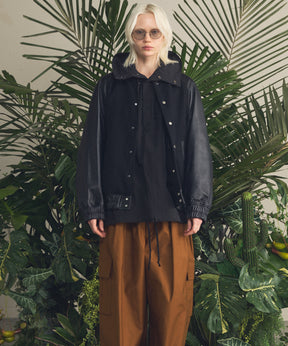 [25AW预订]绵羊皮革梅尔顿组合体育场外套