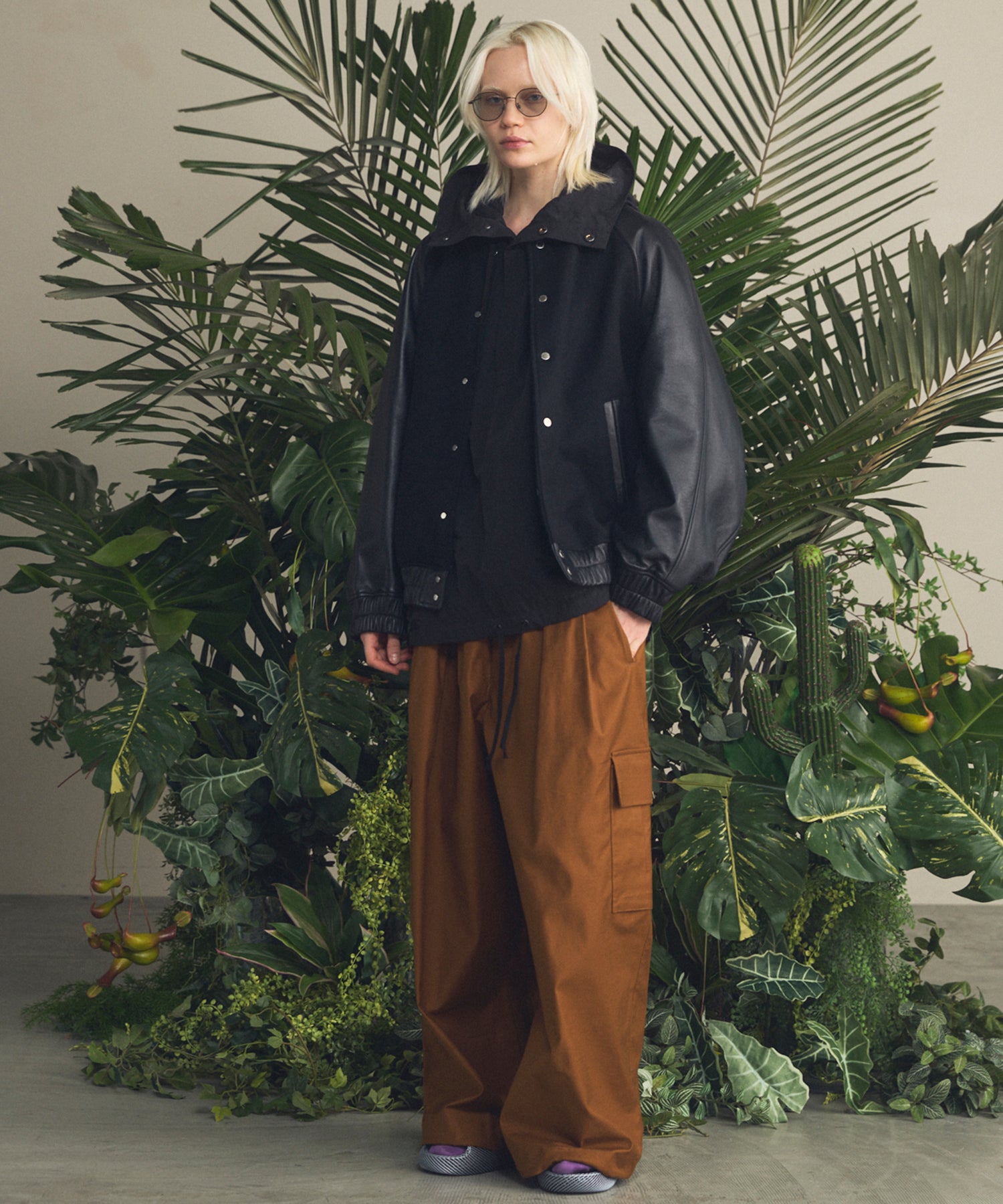 Washed Nylon Prime-Over Anorak Hoodie