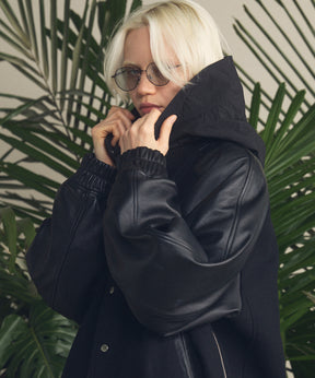 [25AW预订]绵羊皮革梅尔顿组合体育场外套