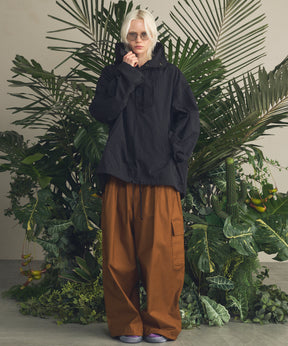 Washed Nylon Prime-Over Anorak Hoodie