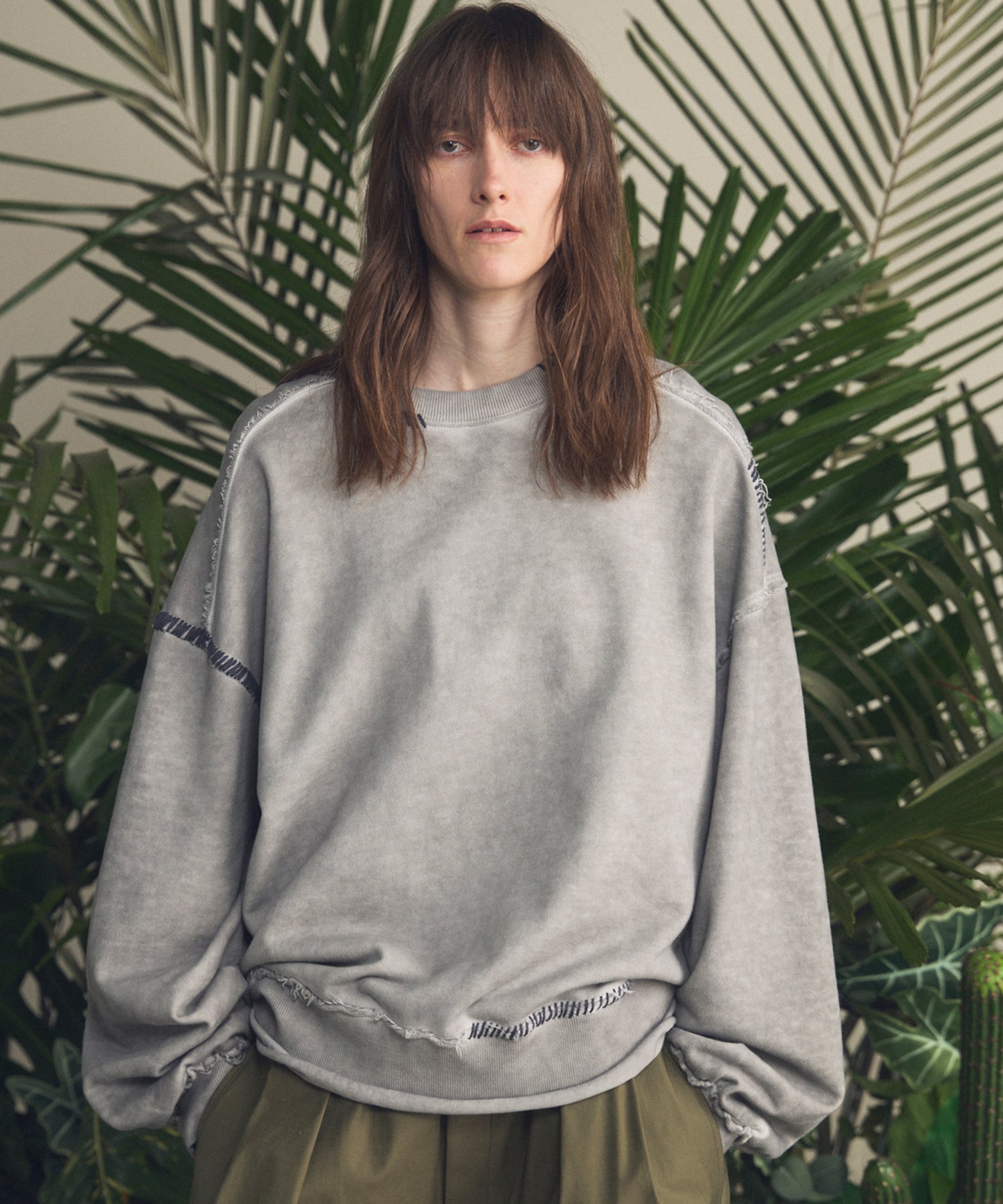 무거운 중량 땀 자수 손상 과다 염색 승무원 목 풀 오버