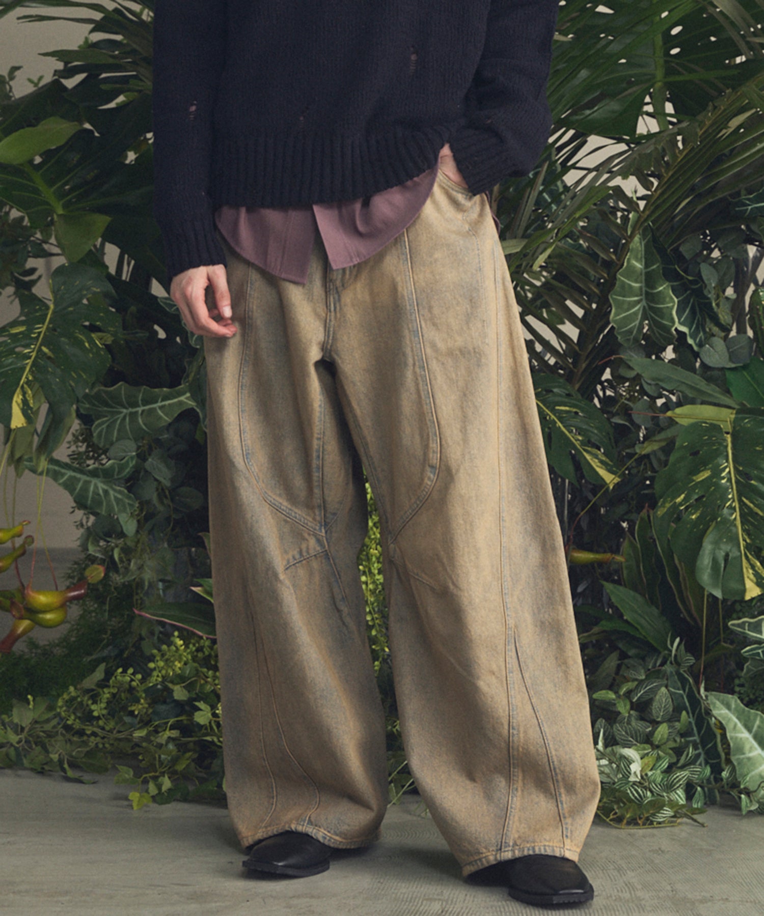 Three-Dimensional Cutting Denim Pants