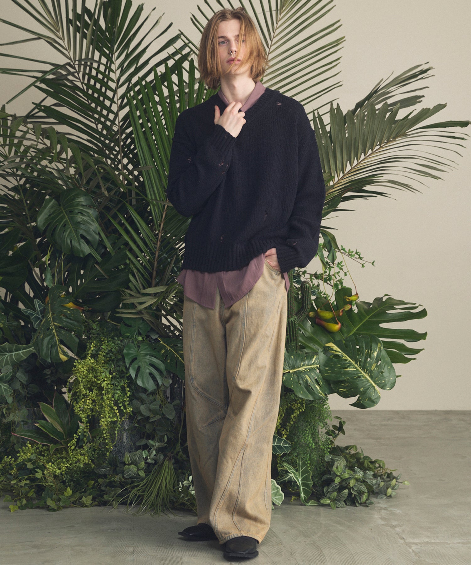 4 색 샹 브레이 세탁 가능한 양모 피크 라펠 더블 가슴 재킷