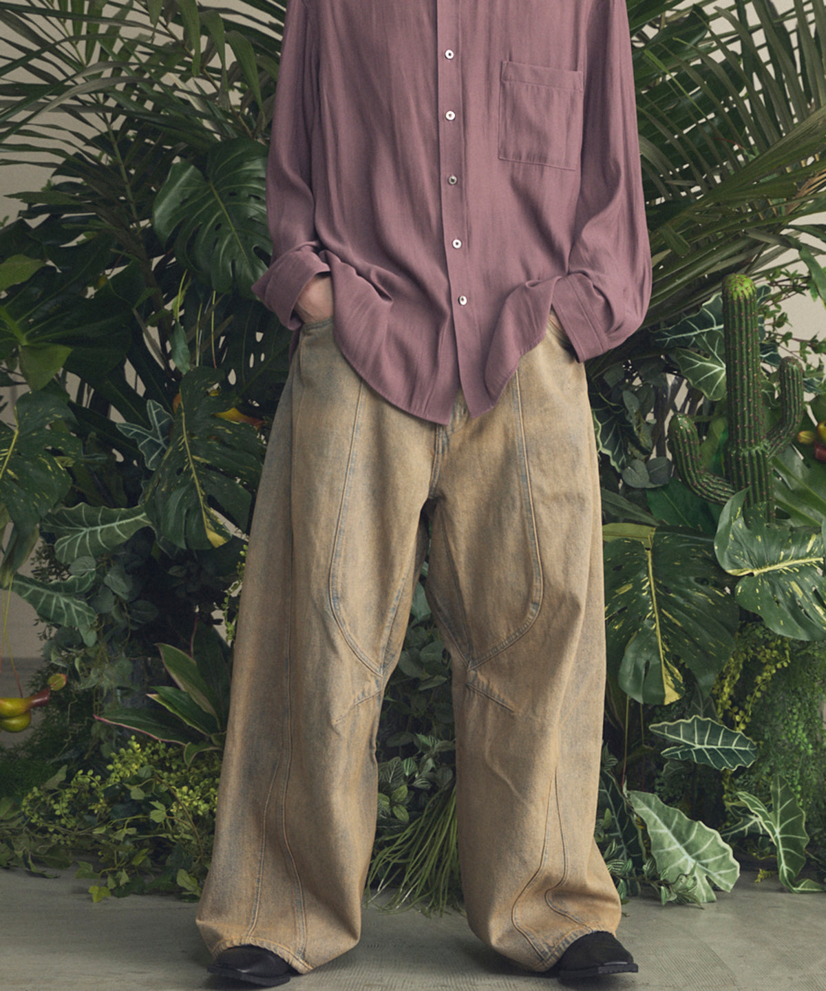 Three-Dimensional Cutting Denim Pants