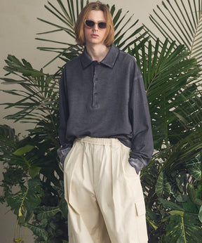 Deep Front Neck Prime-Over Polo Sweatshirt