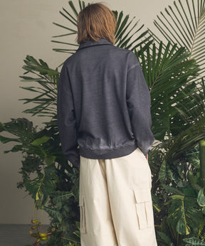 Deep Front Neck Prime-Over Polo Sweatshirt