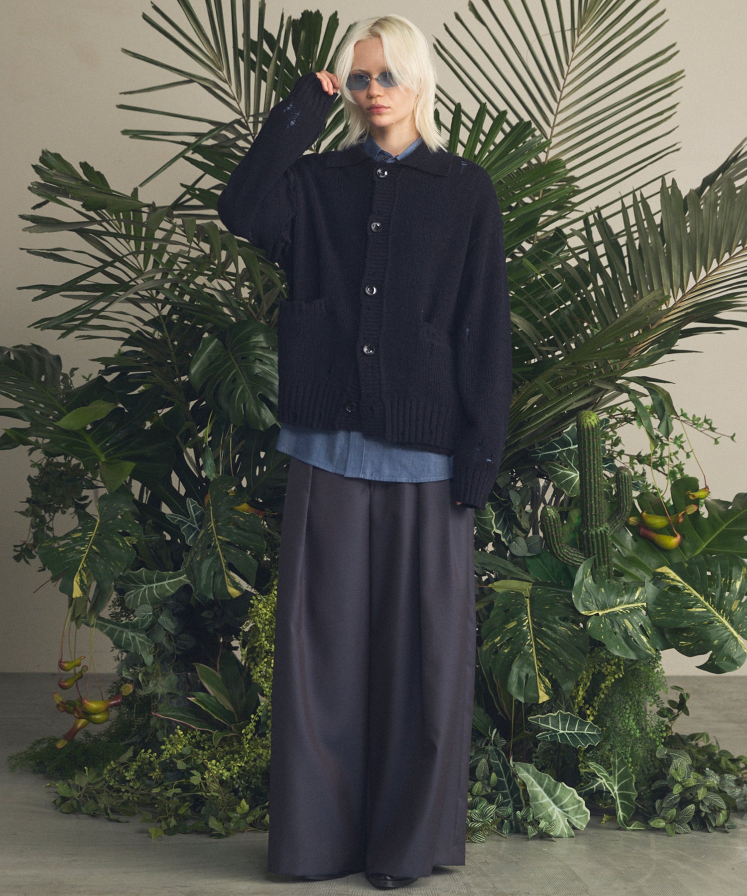 4 색 샹 브레이 세탁 가능한 양모 피크 라펠 더블 가슴 재킷