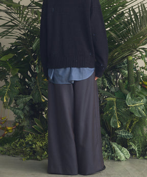 4 Colors Chambray Washable Wool Baggy Wide Pants