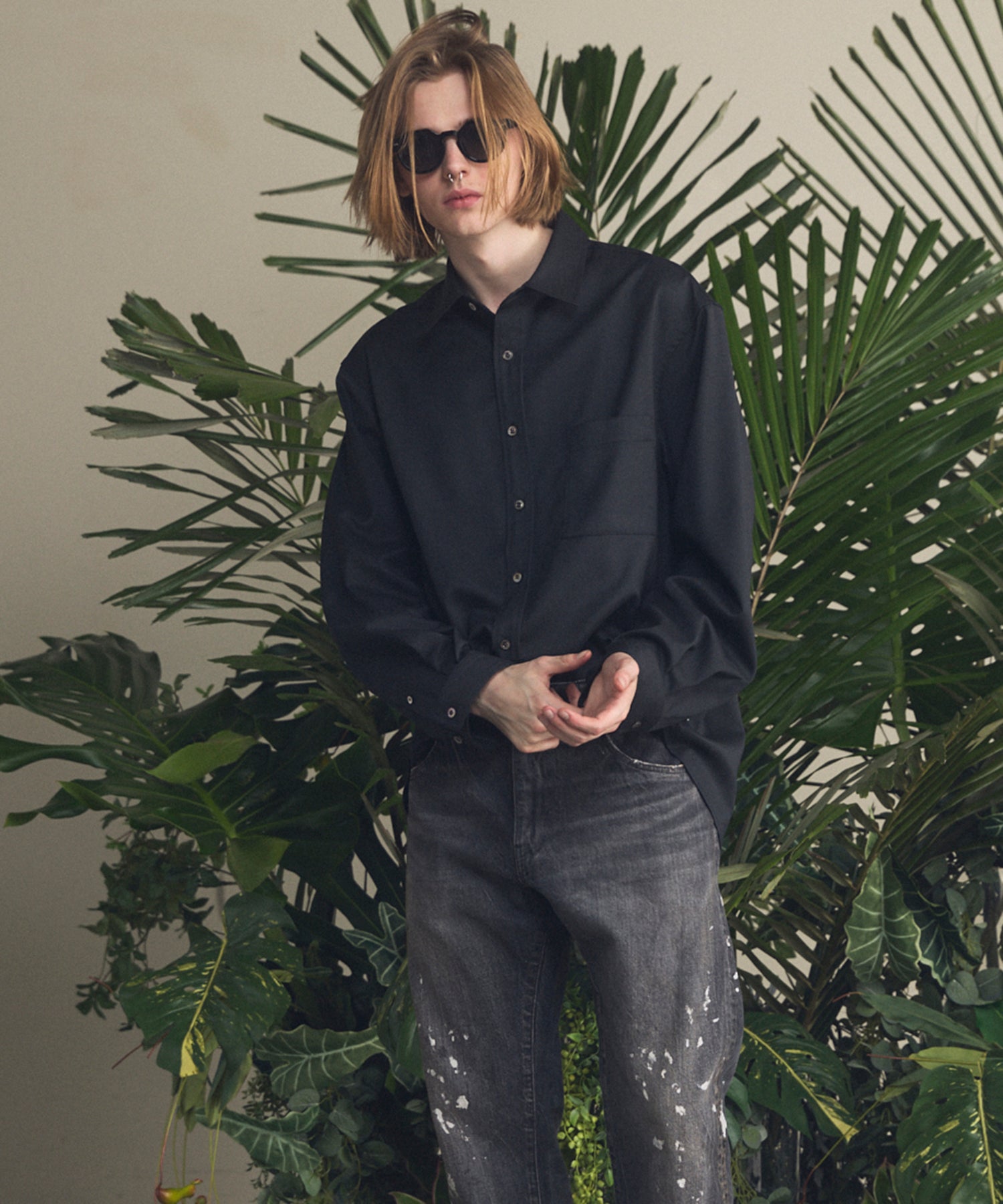 4 색 샹 브레이 세탁 가능한 양모 피크 라펠 더블 가슴 재킷