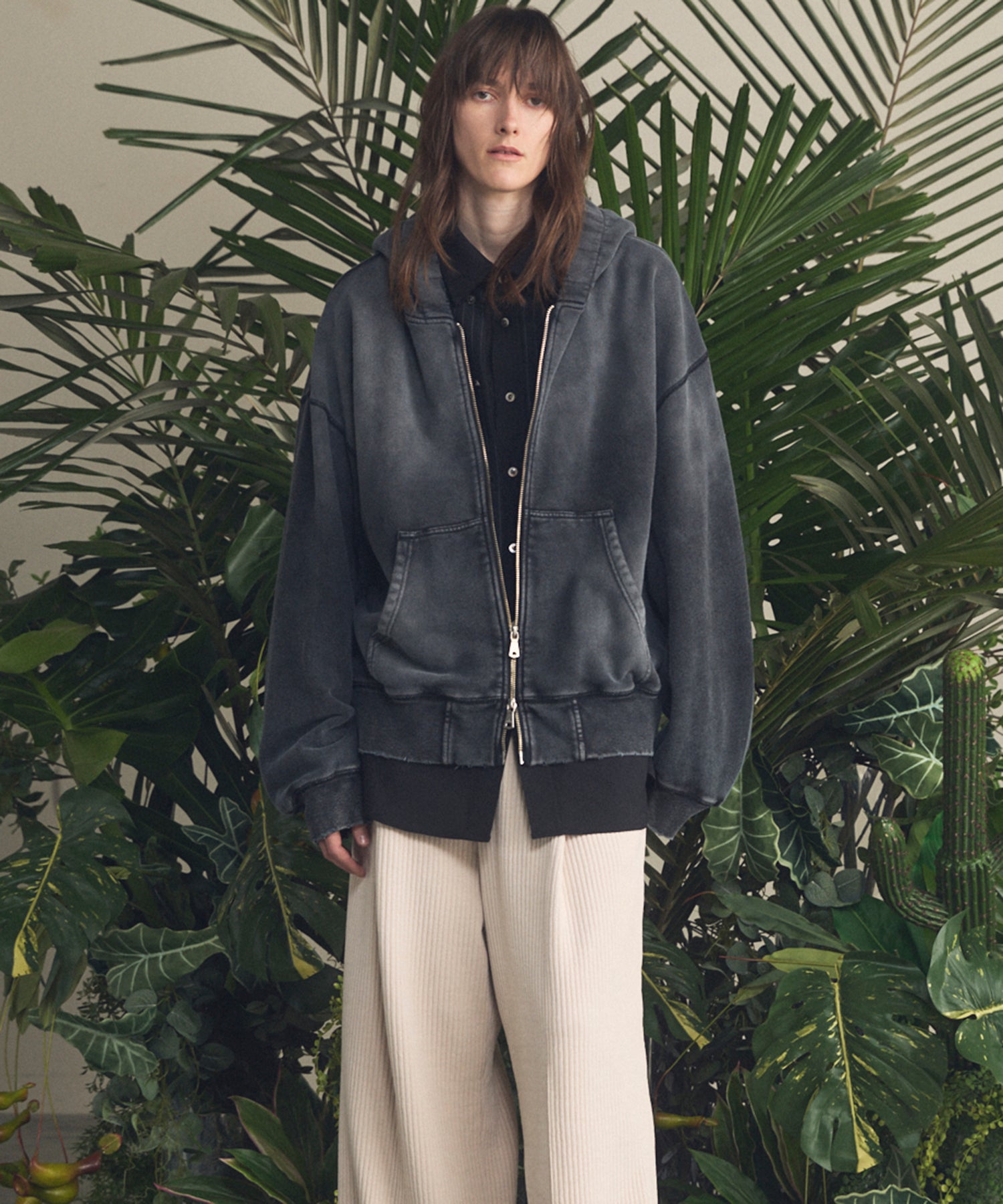 4 Colors Chambray Washable Wool Peaked Lapel Double Breasted Jacket