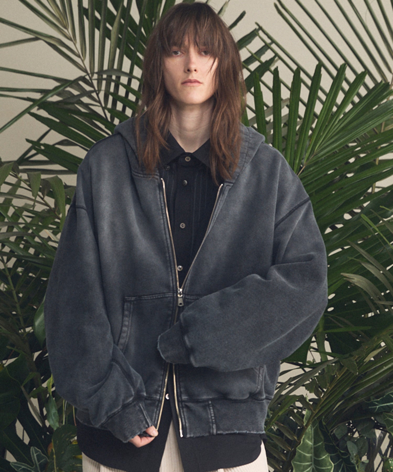 4 Colors Chambray Washable Wool Peaked Lapel Double Breasted Jacket