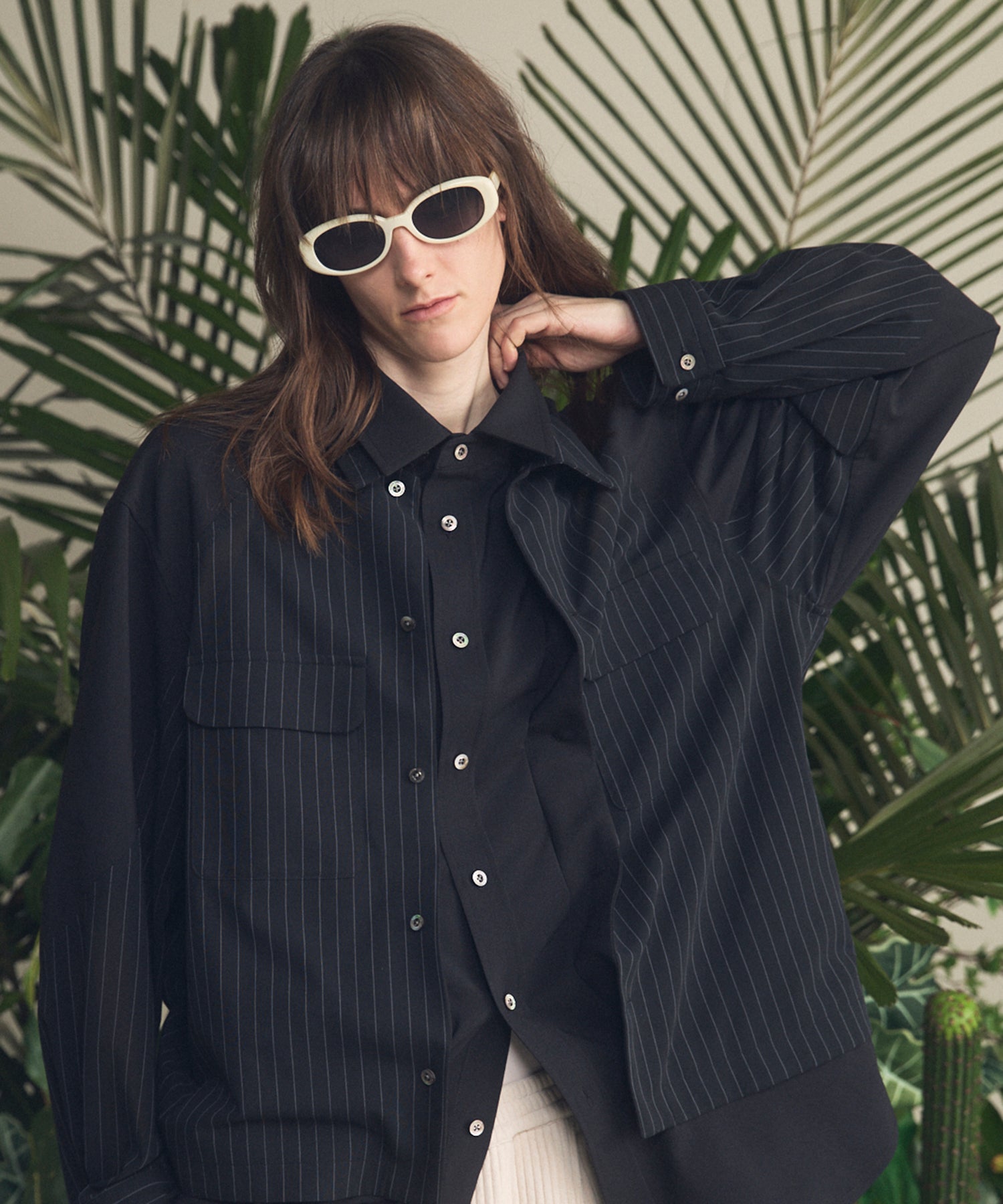 4 Colors Chambray Washable Wool Peaked Lapel Double Breasted Jacket