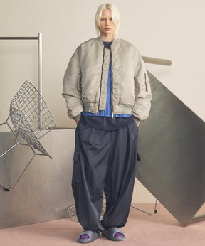 Drapery Satin Prime-Wide Cargo Pants