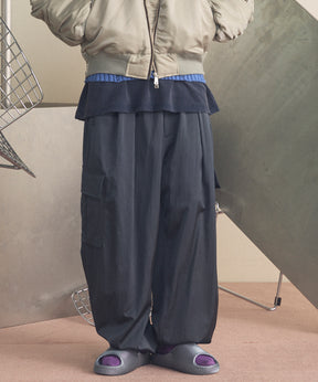 Drapery Satin Prime-Wide Cargo Pants