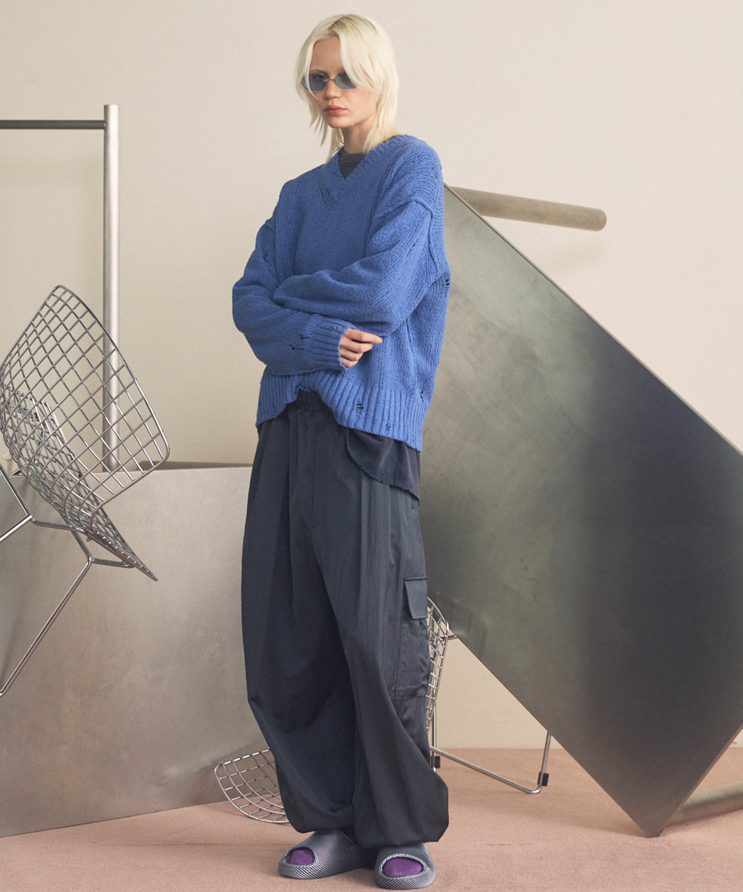 Drapery Satin Prime-Wide Cargo Pants