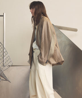 4种颜色Chambray可洗羊毛峰峰双胸夹克