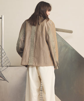 4种颜色Chambray可洗羊毛峰峰双胸夹克