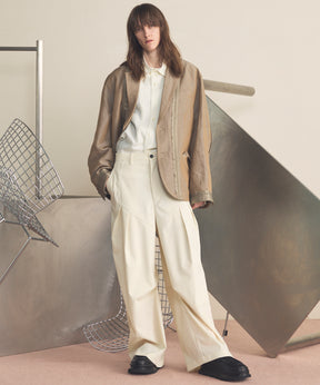 4种颜色Chambray可洗羊毛峰峰双胸夹克