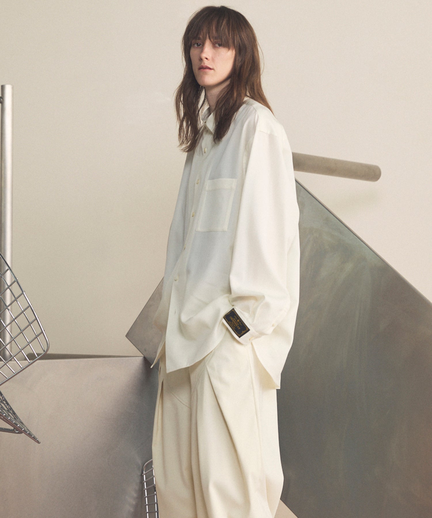 4 Colors Chambray Washable Wool Prime-Over Regular Collar Shirt