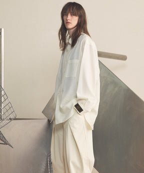 4 Colors Chambray Washable Wool Prime-Over Regular Collar Shirt