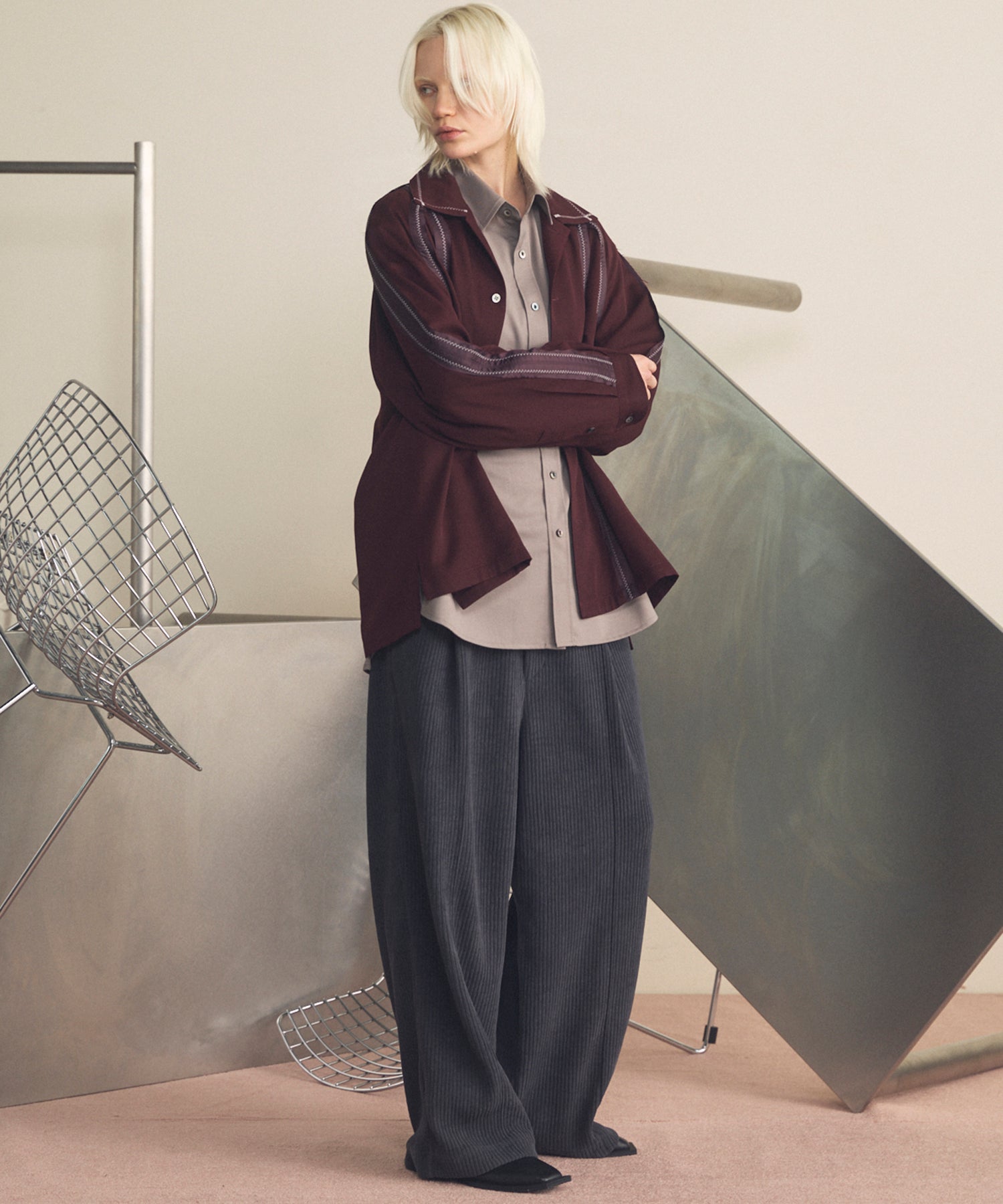 Chenille Yarn Corduroy Prime-Wide Easy Pants