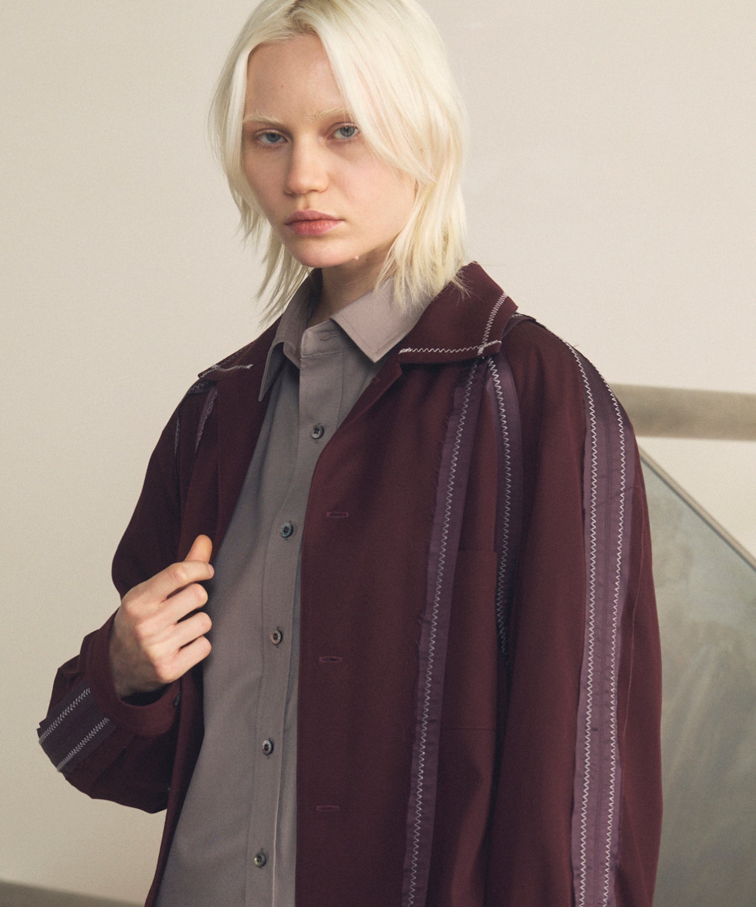 Inside-out Prime-Over Open Collar Shirt