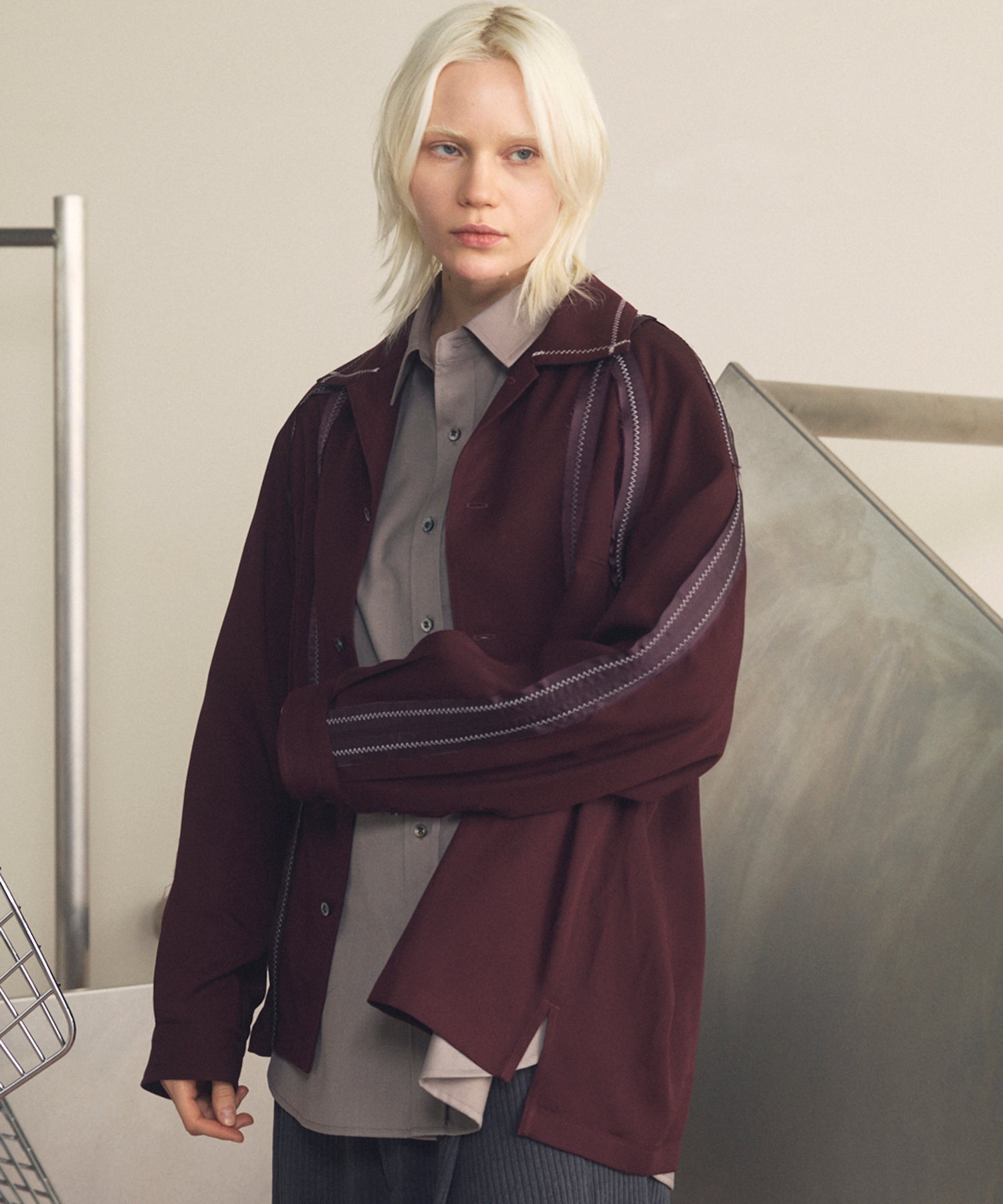 Inside-out Prime-Over Open Collar Shirt