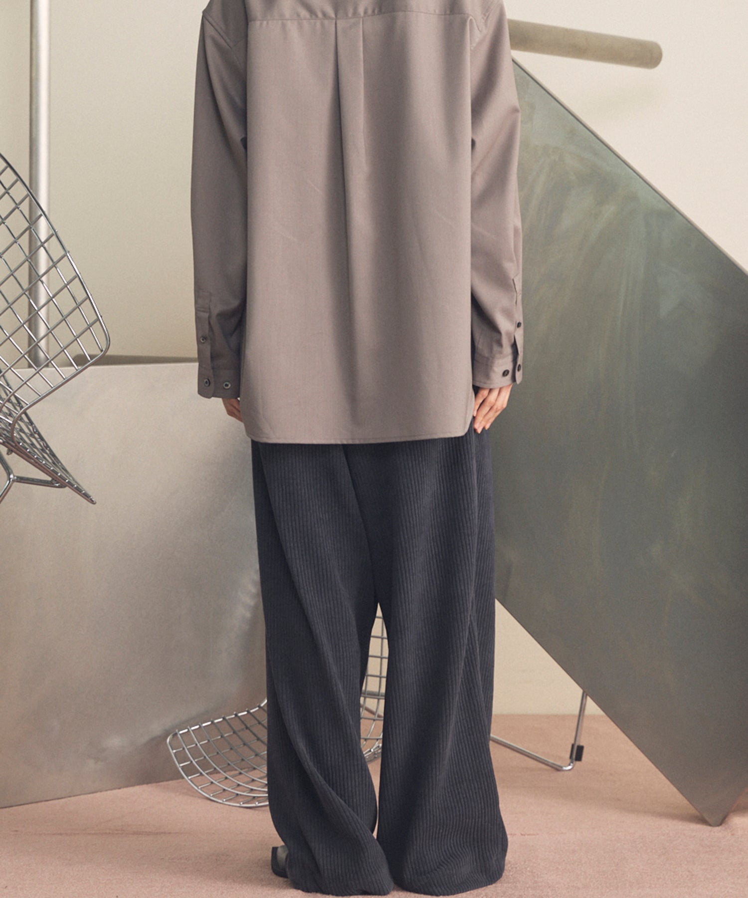 Chenille Yarn Corduroy Prime-Wide Easy Pants