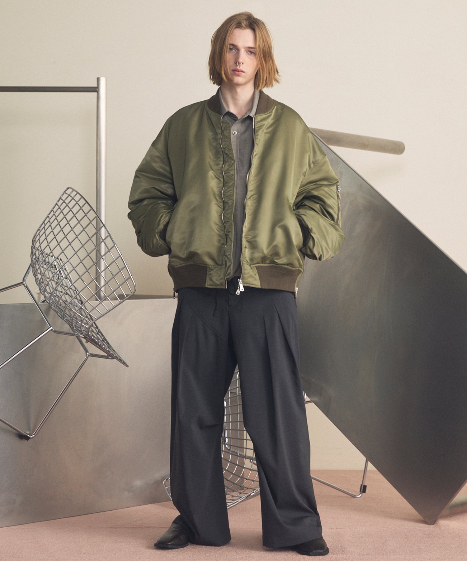 【26SS PRE-ORDER】NISHIKAWA KEORI Prime-Over Wool Curve Shirt