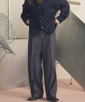 4种颜色Chambray可清洗羊毛盖的两种颜色宽两块宽裤子