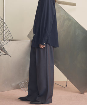 4种颜色Chambray可清洗羊毛盖的两种颜色宽两块宽裤子