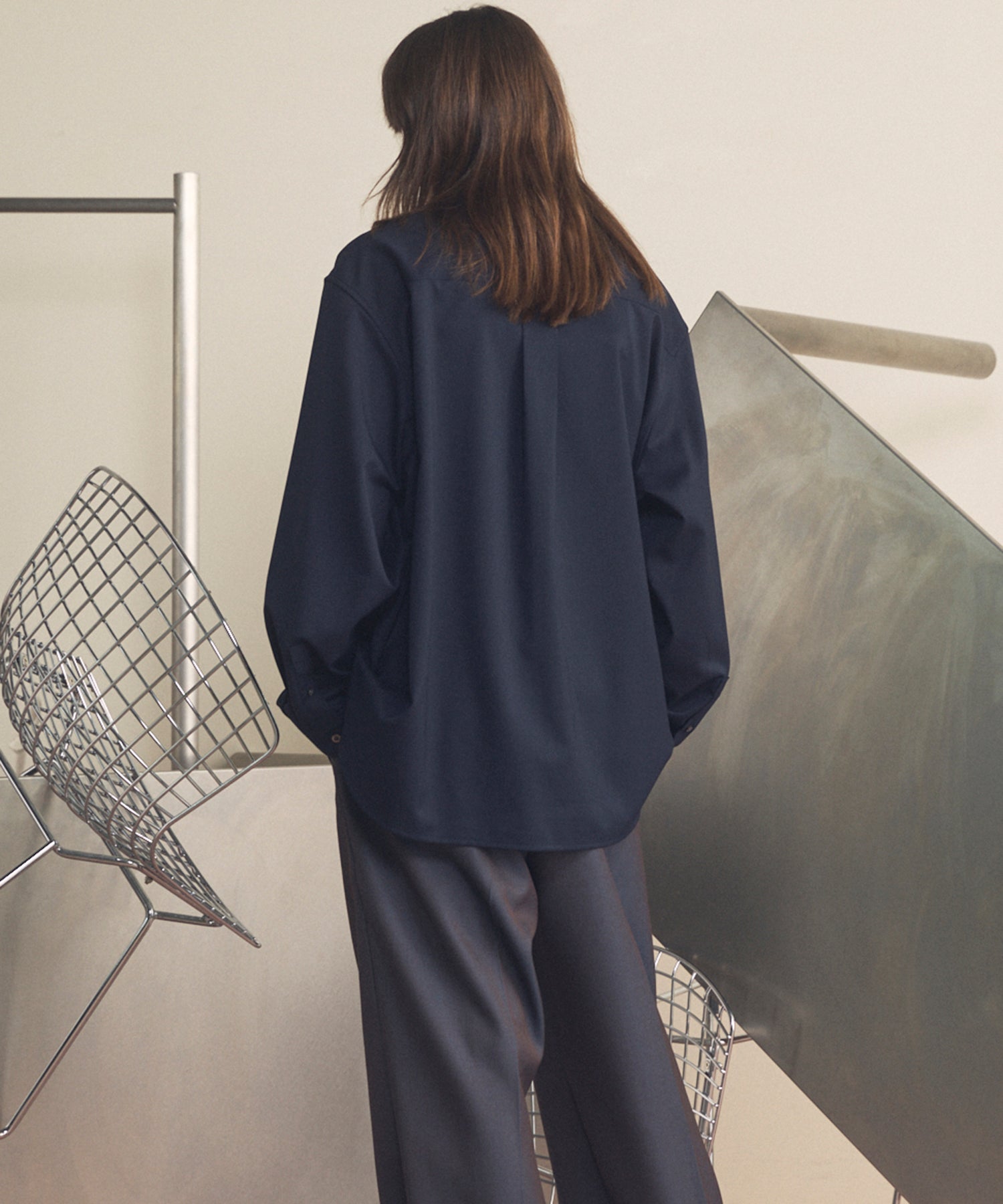 4 색 샹 브레이 세탁 가능한 양모 피크 라펠 더블 가슴 재킷