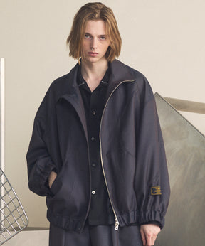 【26SS PRE-ORDER】4 Colors Chambray Washable Wool Prime-Over Switching Stand Collar Blouson