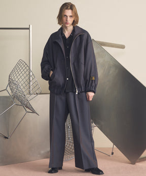 4种颜色Chambray可清洗羊毛盖的两种颜色宽两块宽裤子