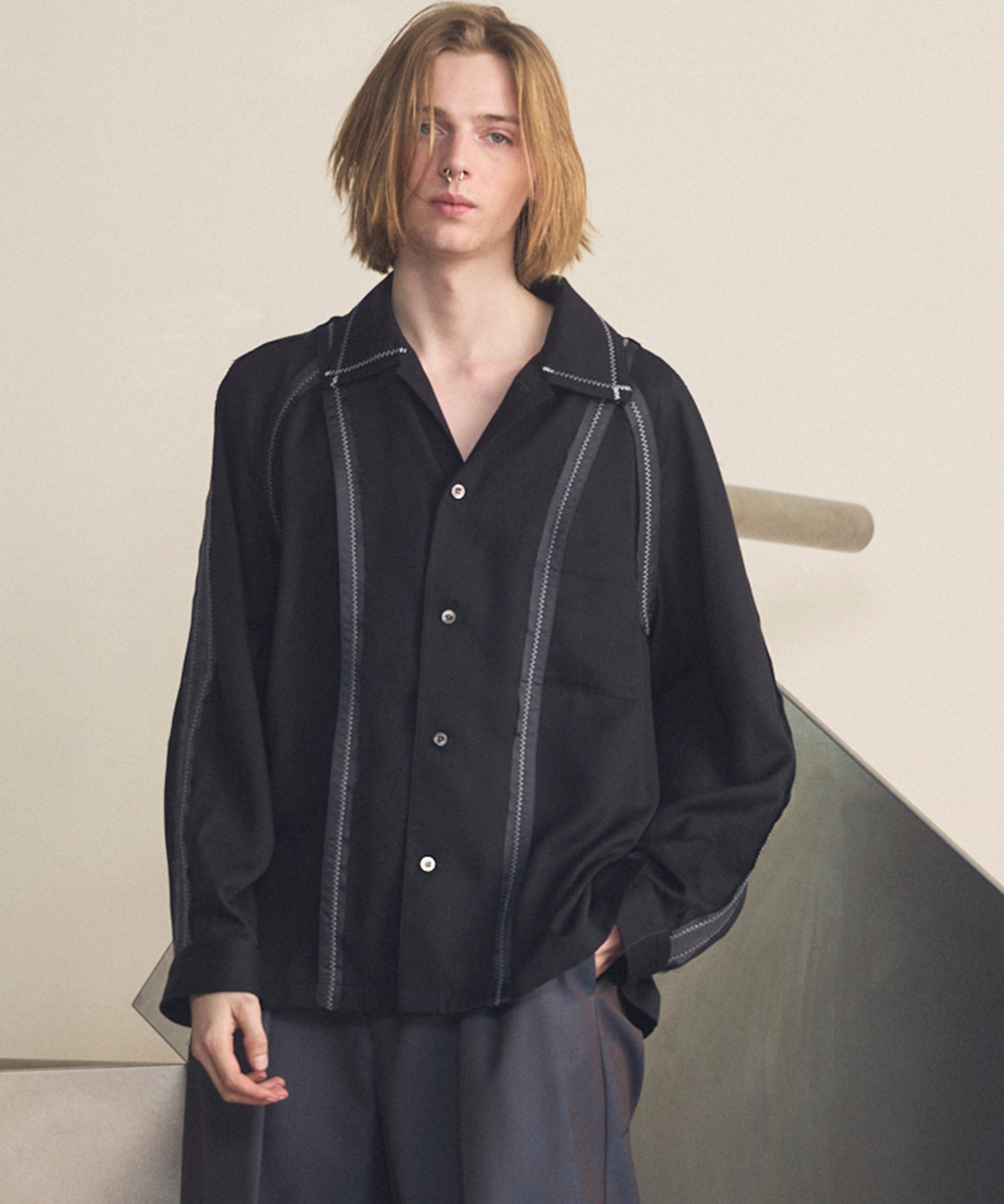 Inside-out Prime-Over Open Collar Shirt