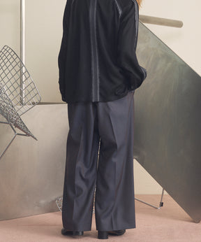 4种颜色Chambray可清洗羊毛盖的两种颜色宽两块宽裤子