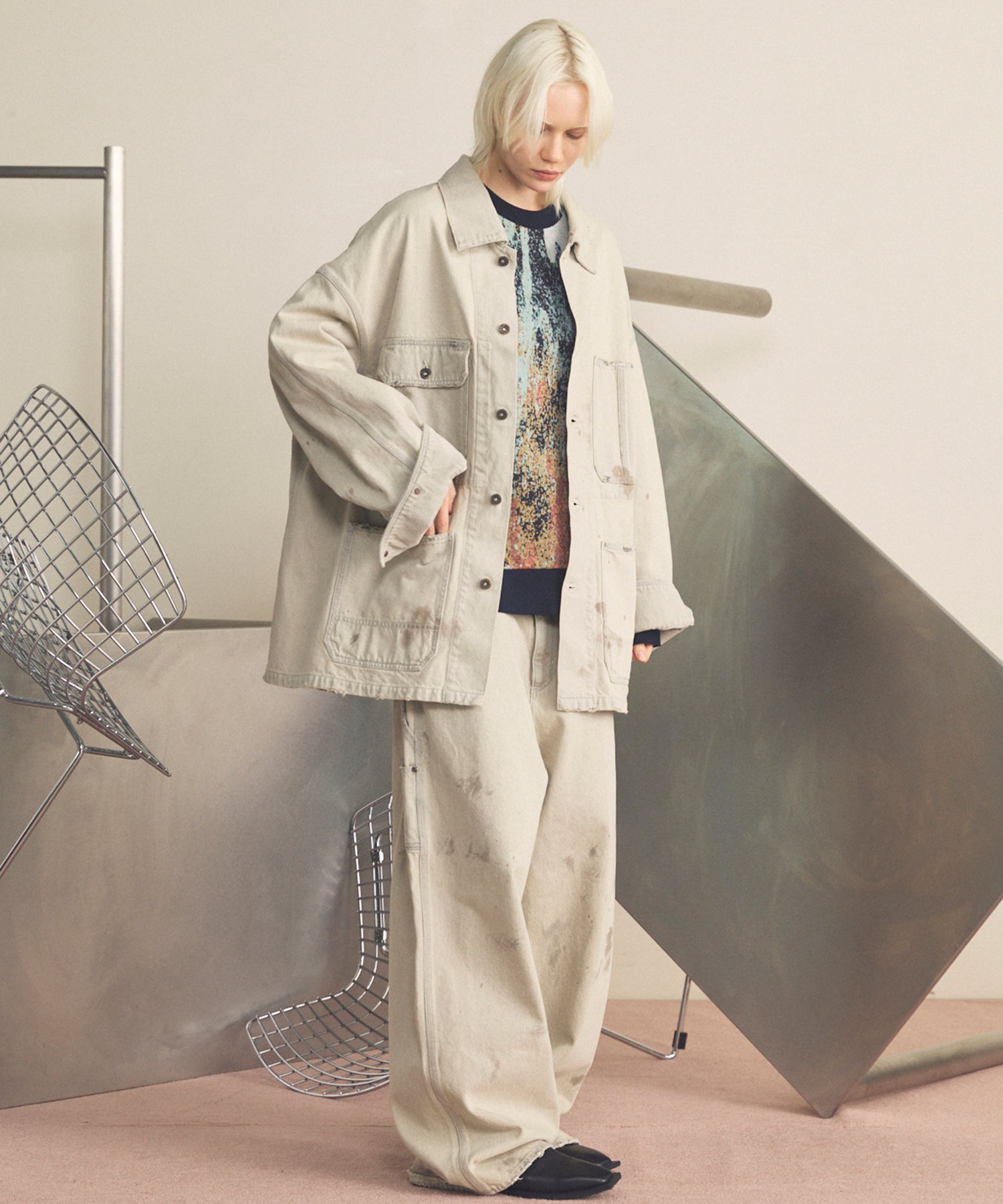 [26SS 预购] 花朵拼布复古休闲运动裤