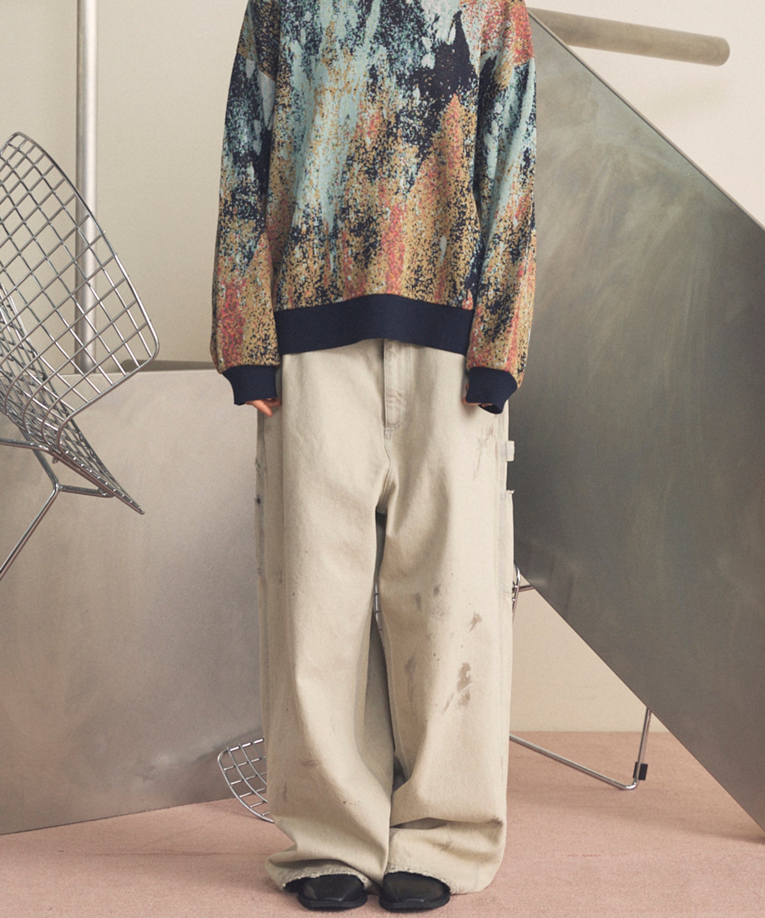 [26SS 预购] 花朵拼布复古休闲运动裤