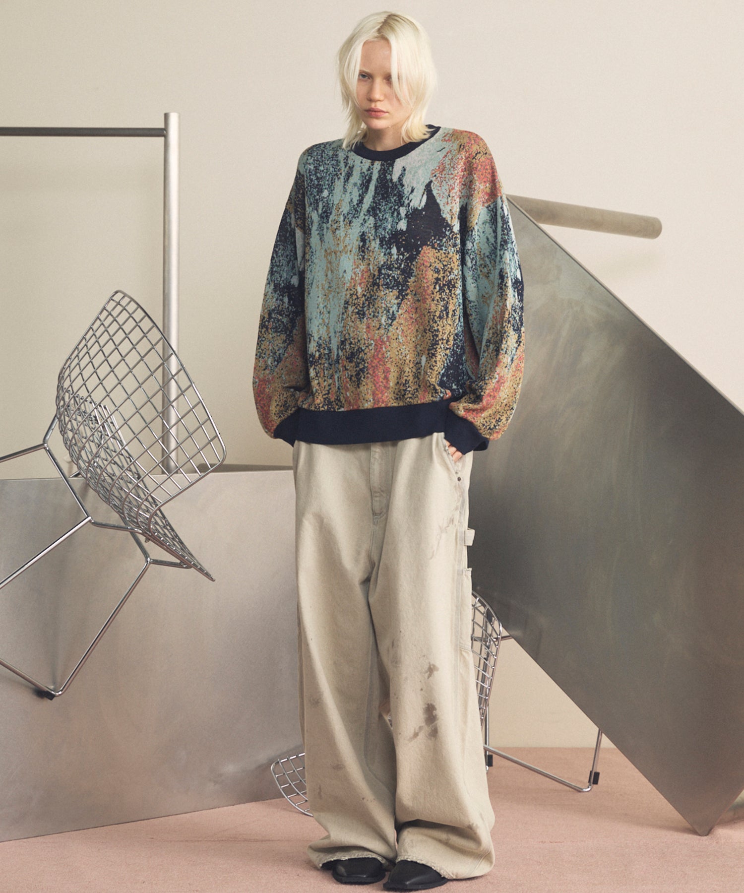 [26SS 预购] 花朵拼布复古休闲运动裤