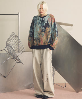 [26SS 预购] 花朵拼布复古休闲运动裤