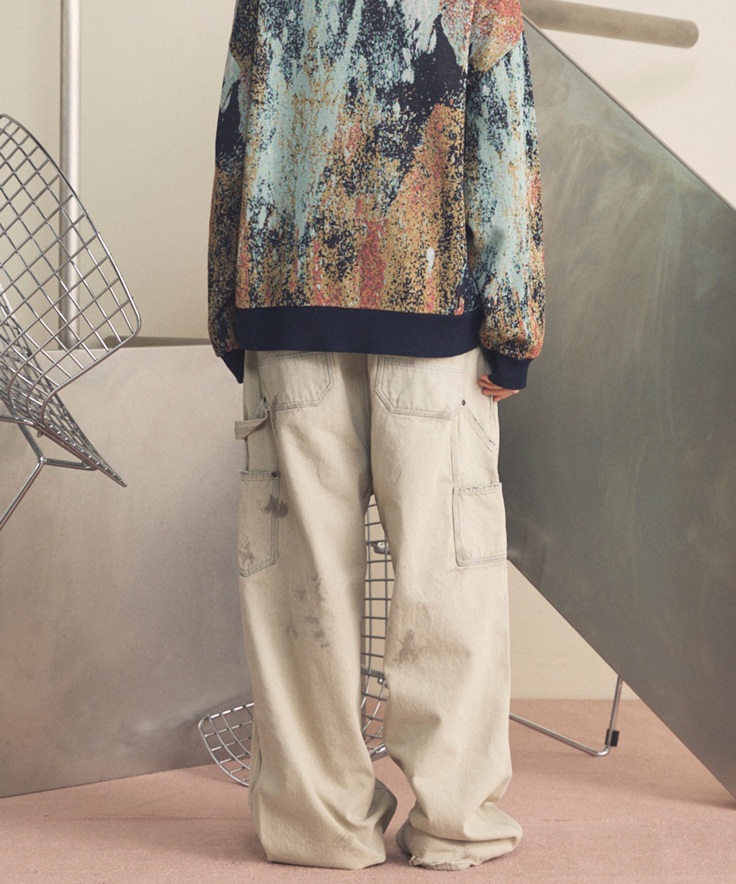 [26SS 预购] 花朵拼布复古休闲运动裤