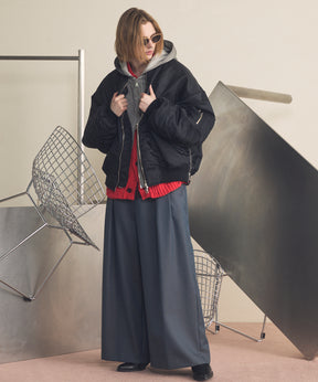 4 Colors Chambray Washable Wool Baggy Wide Pants