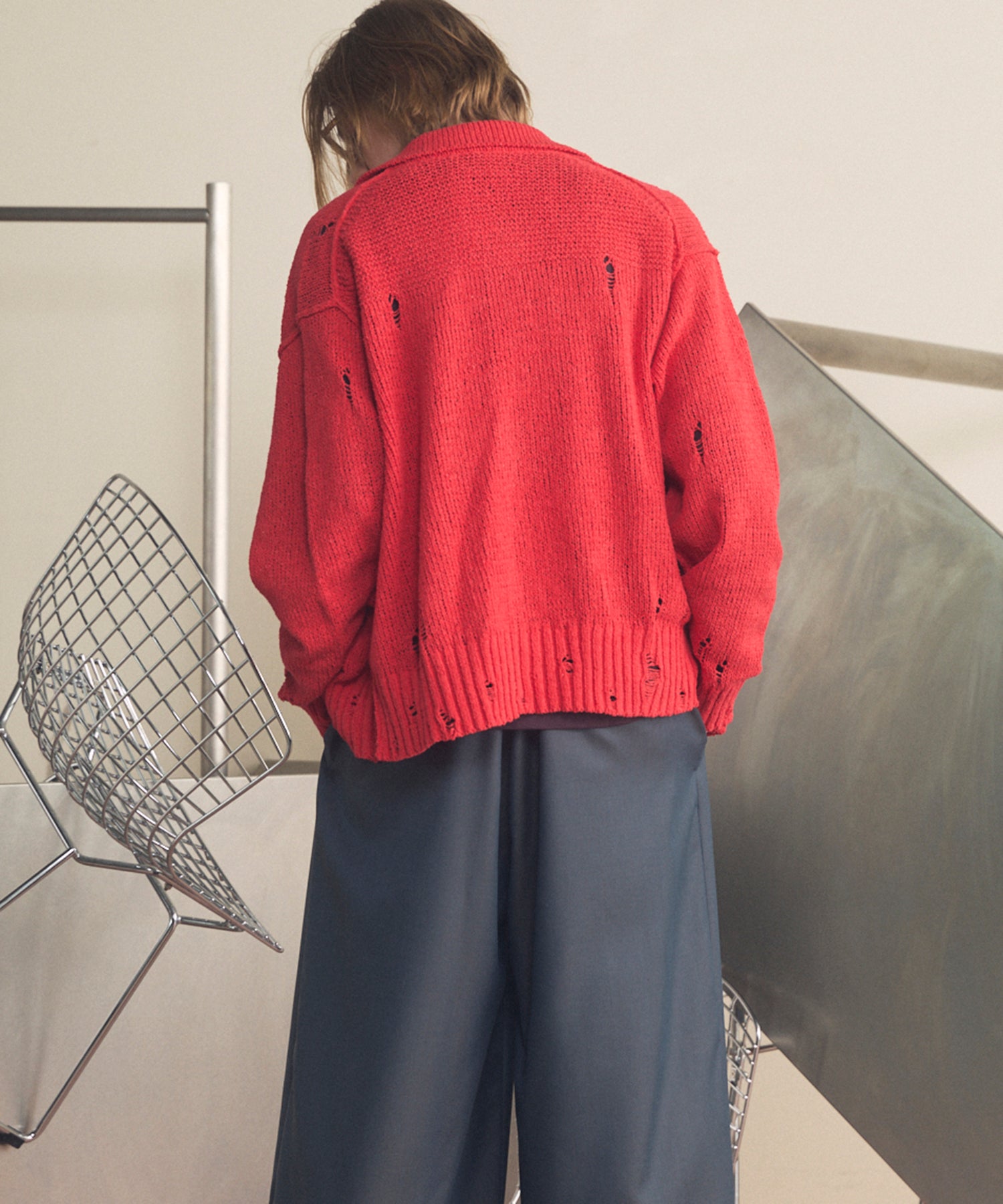 4 색 샹 브레이 세탁 가능한 양모 피크 라펠 더블 가슴 재킷